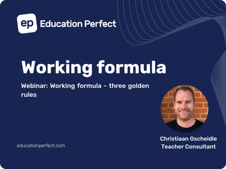 Working Formula – three golden rules